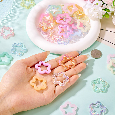 90Pcs 15 Colors Imitation Jelly Acrylic Pendants MACR-TA0002-49-1
