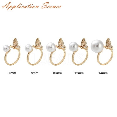 Butterfly Brass Micro Pave Cubic Zirconia Cuff Ring Setting LS-KK-A244-01E-G-1
