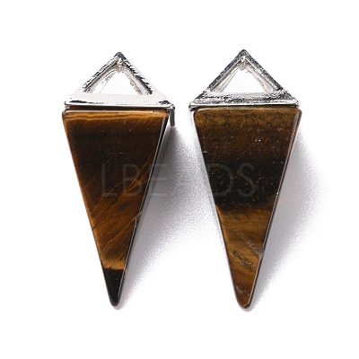 Natural Tiger Eye Pendants G-E577-01P-01-1