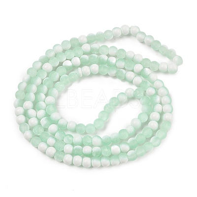 Frosted Crackle Glass Beads Strands GLAA-U001-8mm-M01-1