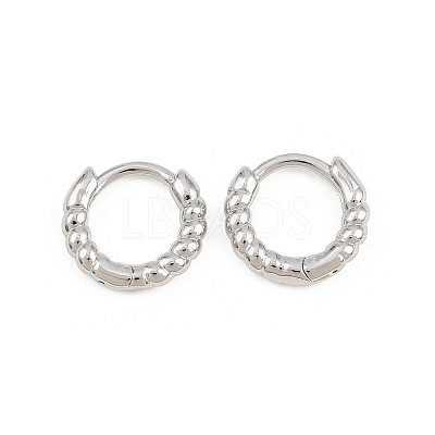 Brass Huggie Hoop Earrings KK-CBA8324-18E-P-1