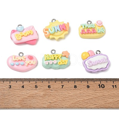 Opaque Resin Pendants RE-CBA392A-04P-1