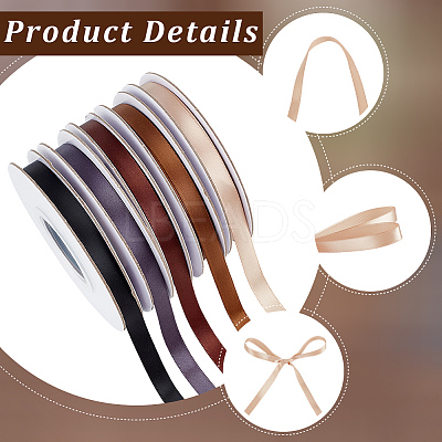 5 Rolls Single Face Polyester Satin Ribbon SRIB-CY0001-38B-1