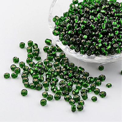 6/0 Round Silver Lined Round Hole Glass Seed Beads X-SEED-A005-4mm-27B-1