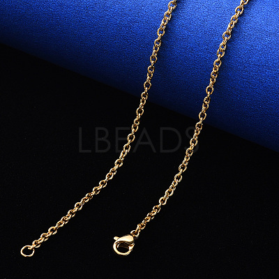 PVD Vacuum Plating 304 Stainless Steel Cable Chain Necklace NJEW-S420-007B-G-1