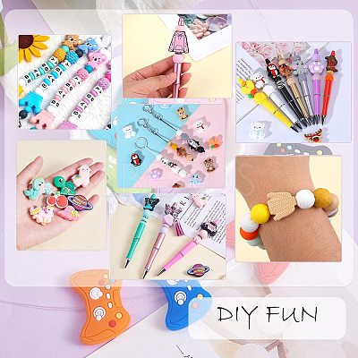 14Pcs 7 Style Hoodie & Sweater Shape Silicone Focal Beads SIL-SZ0001-27-1