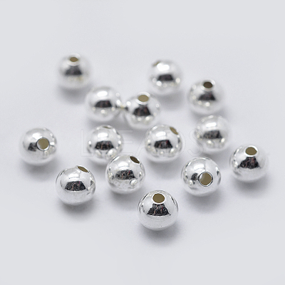 925 Sterling Silver Spacer Beads STER-K171-44S-5mm-1