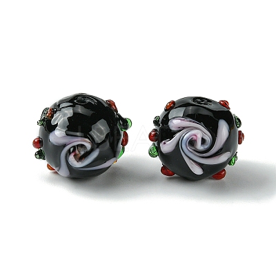 Handmade Bumpy Lampwork Beads X-FOIL-B001-08-1