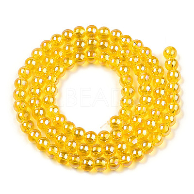Electroplate Transparent Glass Beads Strands GLAA-T032-T4mm-AB11-1