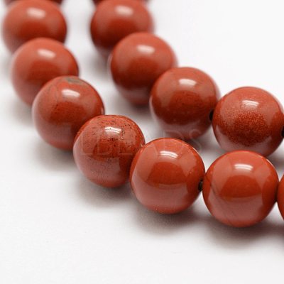 Natural Red Jasper Beads Strands X-G-E375-8mm-02-1