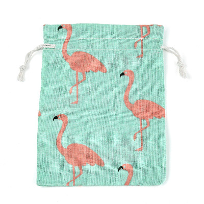 Polycotton(Polyester Cotton) Packing Pouches Drawstring Bags ABAG-T007-02E-1