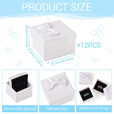 Square Cardboard Paper Ring Gift Storage Boxes CON-TAC0001-17B-1