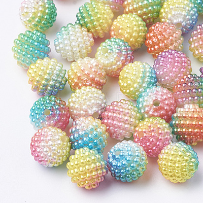 Imitation Pearl Acrylic Beads OACR-T004-10mm-17-1
