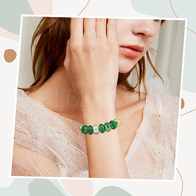 90Pcs 15 Styles Green Series Large Hole Resin European Beads OPDL-SP0001-02-1