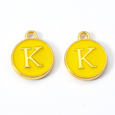 Golden Plated Alloy Enamel Charms X-ENAM-S118-09K-1