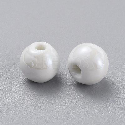 Glazed Porcelain Beads PORC-D001-14mm-04-1