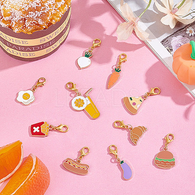 40Pcs 10 Style Alloy Enamel Pendant Decoration HJEW-HY00062-1