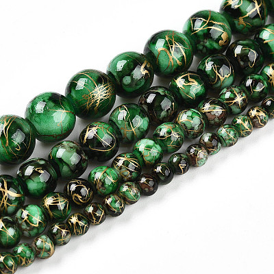 Baking Paint Glass Beads X1-DGLA-N003-8mm-B09-1