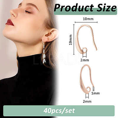40Pcs Brass Earring Hooks KK-FH0007-64G-1