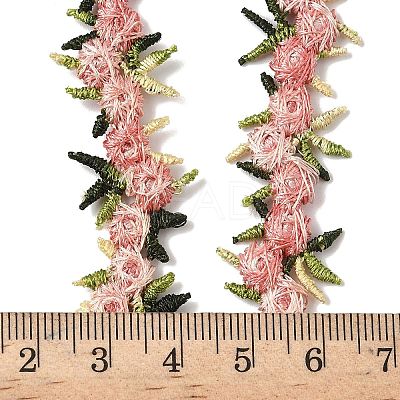 Polyester Flower Lace Ribbon OCOR-WH0070-77G-1