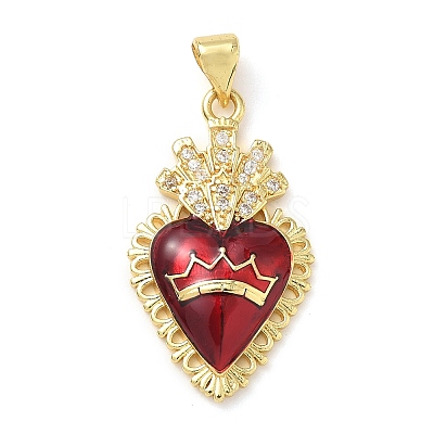 Brass Micro Pave Cubic Zirconia Pendants KK-I379-03G-D-1