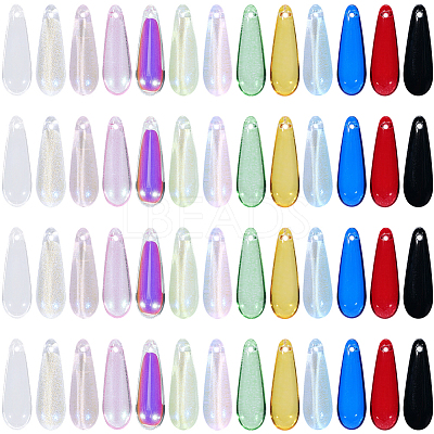130Pcs 13 Colors Baking Paint Transparent Glass Pendants FIND-SC0023-46A-1