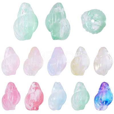 80Pcs 10 Colors Transparent Spray Paint Glass Beads GLAA-SC0003-33-1