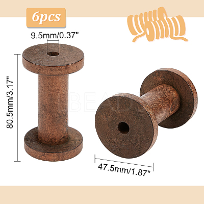 Wooden Empty Spools LS-WOOD-WH0034-03A-1