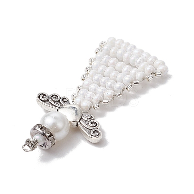 Glass Seed Beads Pendants PALLOY-MZ00381-02-1
