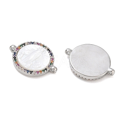 Rack Plating Brass Micro Pave Colorful Cubic Zirconia Connector Charms CU-CBA01AA-22P-1