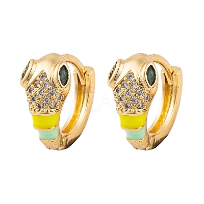 Brass Micro Pave Cubic Zirconia Earrings EJEW-E309-07G-1