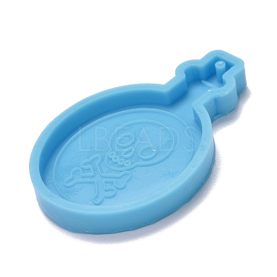 Bottle with Skull & Bone Pendant Silicone Molds DIY-M034-26-1