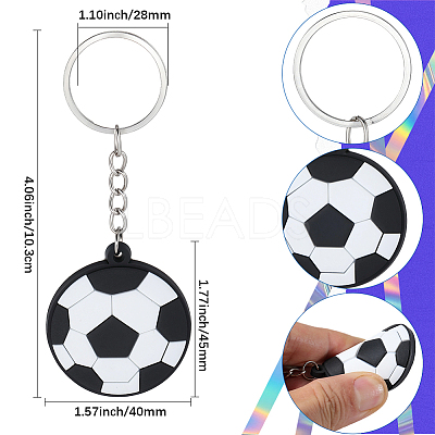 20Pcs Sports Series Silicone Keychains KEYC-SC0002-01A-1