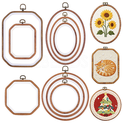 9Pcs 9 Styles Plastic Embroidery Hoops DIY-WR0005-39-1