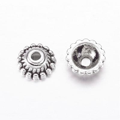 Tibetan Style Alloy Bead Caps X-LF1235Y-1