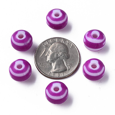 Opaque Striped Acrylic Beads MACR-S373-27A-02-1