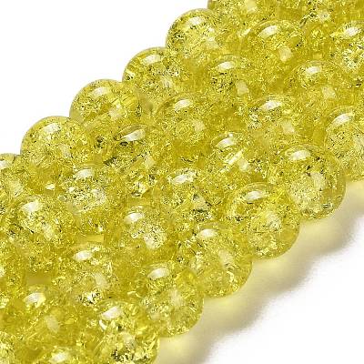 Spray Painted Crackle Glass Beads Strands CCG-Q001-10mm-04-1