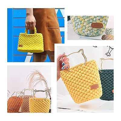 PU Leather Oval Long Bottom for Knitting Bag FIND-WH0032-01C-1