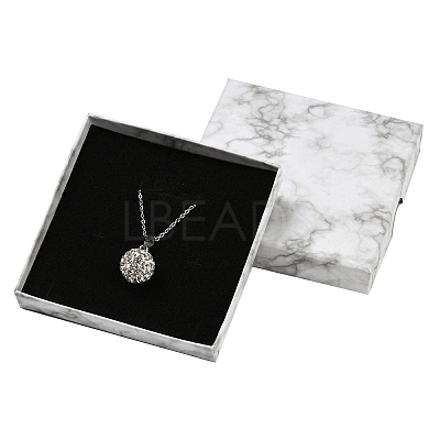 Square Marble Cardboard Paper Jewelry Box CON-D014-01C-03-1