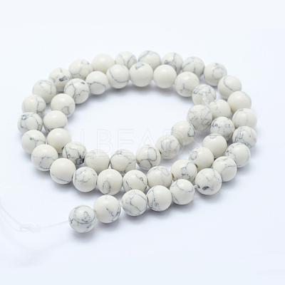 Synthetic Howlite Bead Strand G-E439-8mm-01C-1