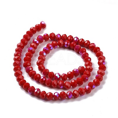 Electroplate Opaque Solid Color Glass Beads Strands EGLA-A034-P1mm-L04-1
