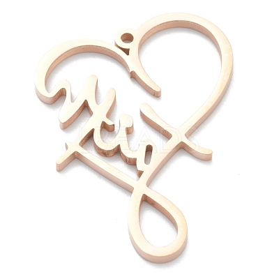 304 Stainless Steel Pendants STAS-B016-06RG-1