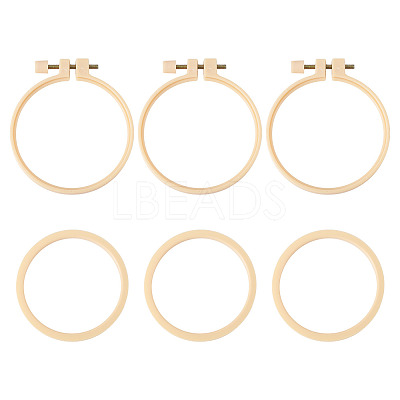 Plastic Imitation Bamboo Cross Stitch Embroidery Hoops TOOL-TADJ0001-03B-1