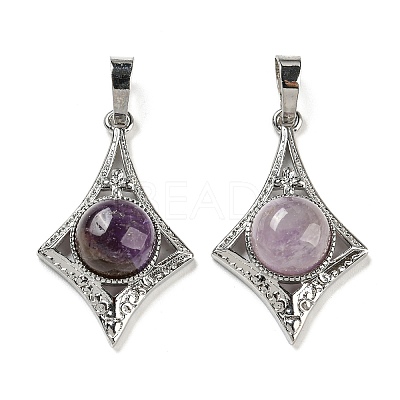 Natural Amethyst Pendants X-G-P517-03P-03-1