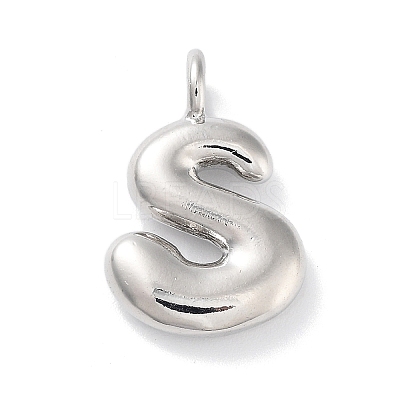 Rack Plating Brass Balloon Letter Pendants X-KK-C050-01P-S-1