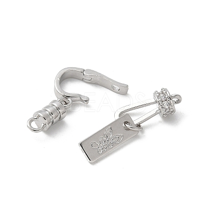 Brass Micro Pave Cubic Zirconia Fold Over Clasps KK-U052-39P-1