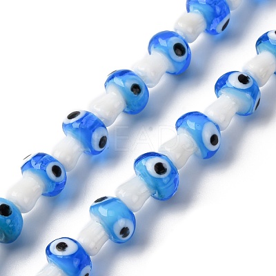 Handmade Evil Eye Lampwork Beads Strands LAMP-S069-01A-05-1