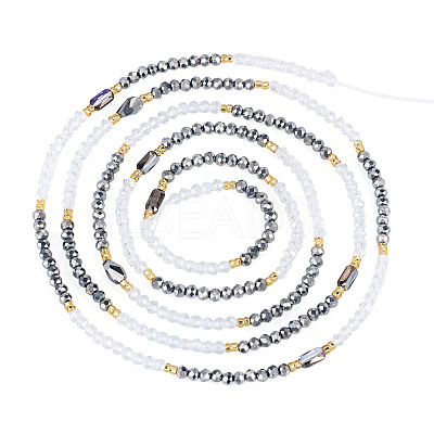 Glass Beaded Adjustable Waist Chains for Women AJEW-TA0005-78B-1