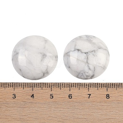 Natural Howlite Cabochons G-H1596-FR-25mm-28-1