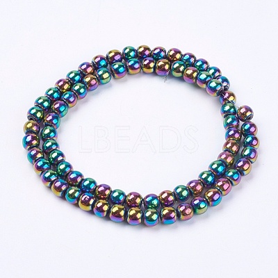 Non-magnetic Synthetic Hematite Beads Strands G-S096-6mm-5-1